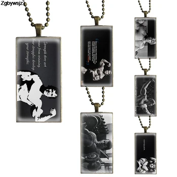 

Necklace Fashion Long Chain With Rectangle Necklace Jewelry For Women Party Gift Arnold Gym Motivation Schwarzenegger