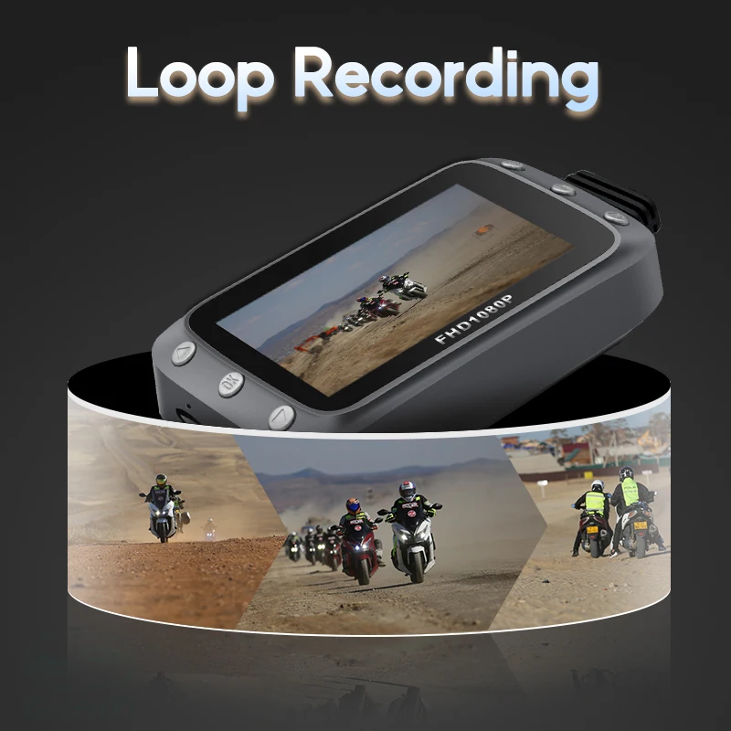 GreenYi Wi Fi Видеорегистраторы для мотоциклов Dash Cam 1080P + Full HD спереди и вид сзади