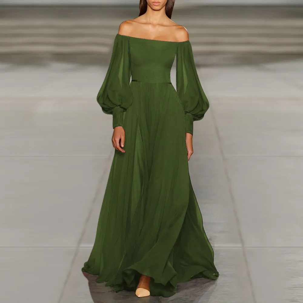 Мода 2019 летний фонарик с длинным рукавом Boho пляжное платье женские шифоновые