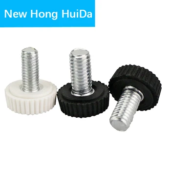 

White Black Bakelite Hand Screw Round Fillister Head Plastic Knurled Knoba Hand Screw Bolt Tighten Thumb Screw M4 M5 M6