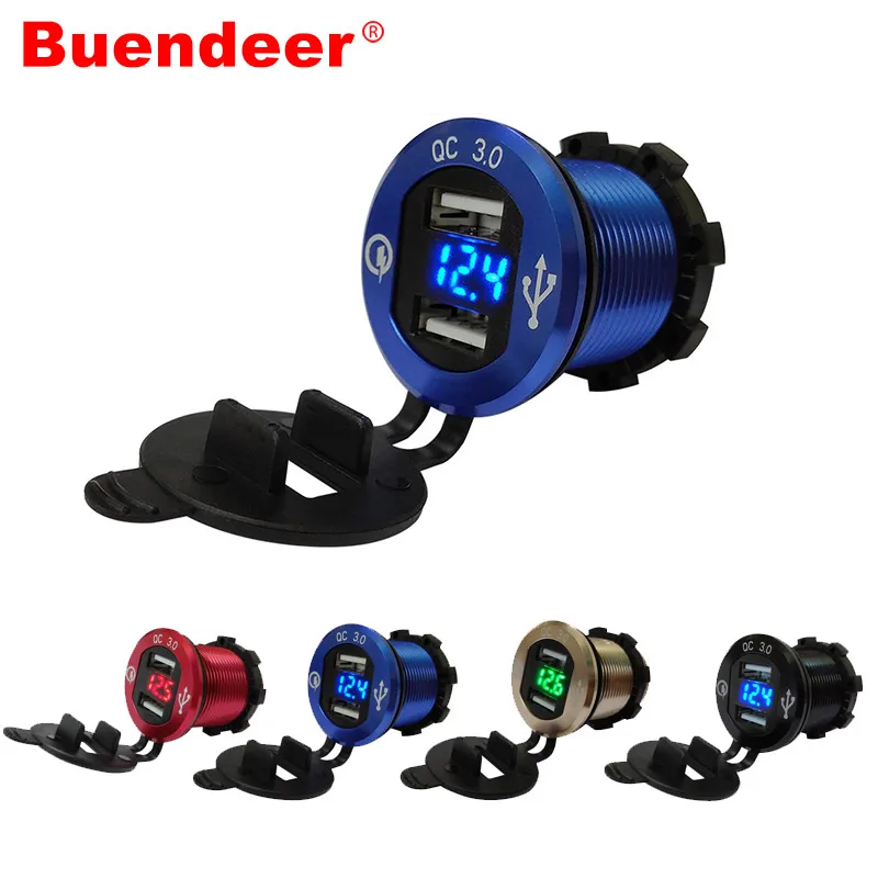 Автомобильная USB розетка Buenbeer быстрая зарядка двойной разъем для мотоцикла