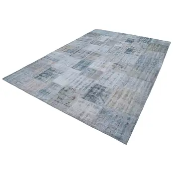

247x352 Cm Blue Handmade Patchwork Rug-8x12 Ft