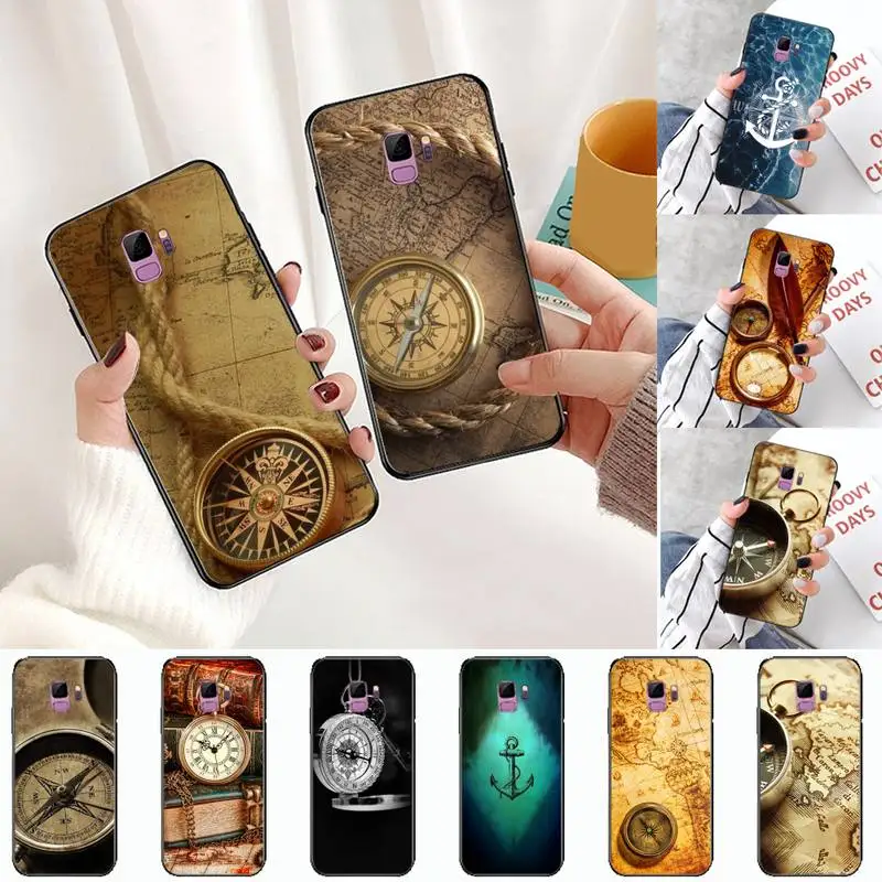 

Sea Nautical Compass Phone Case For Samsung A20 A30 30s A40 A7 2018 J2 J7 prime J4 Plus S5 Note 9 10 Plus