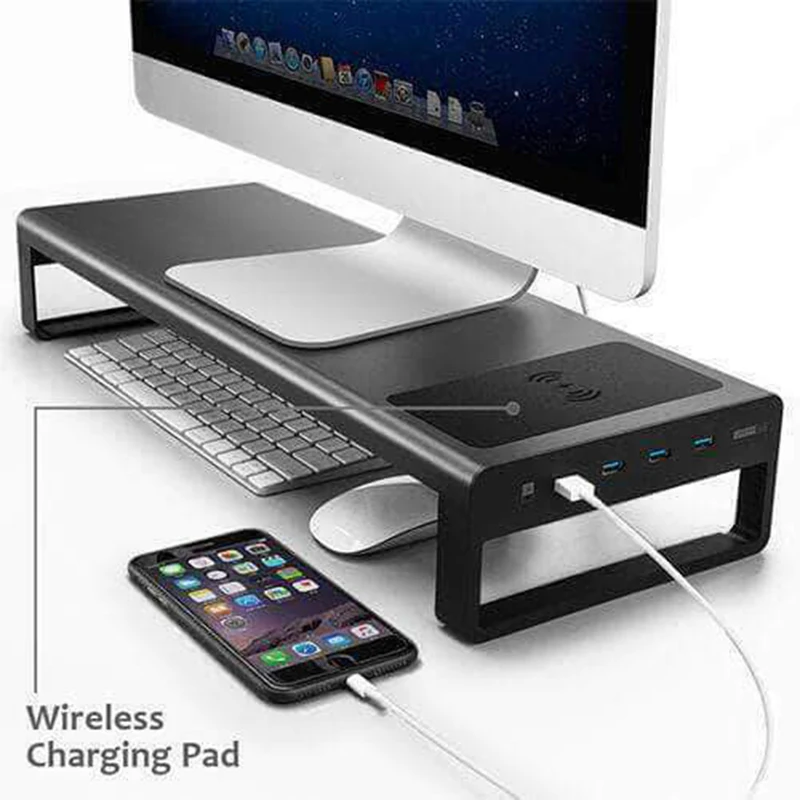  New Hot Smart Base Aluminum Alloy Computer Laptop Base Stand with USB 3.0 Port