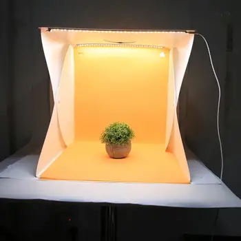 

40x40cm LED Foldable Lightbox Adjustable Brightness Photography Softbox with 4 Colors Background