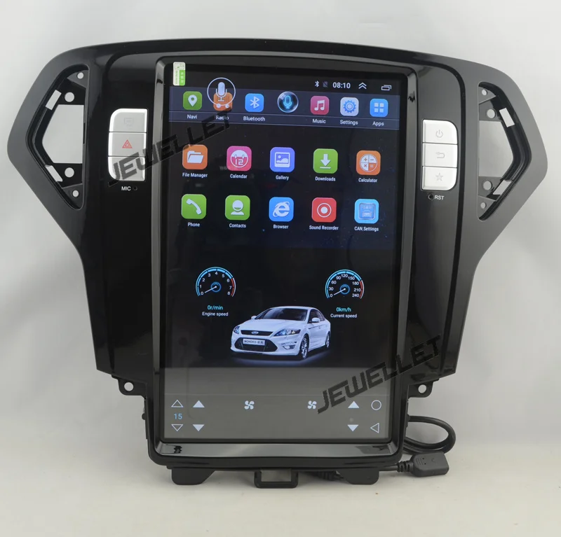 12," tesla стиль вертикальный экран четырехъядерный Android 6,0 Стерео gps навигация для ford Mondeo 2007-2010 автоматический A/C