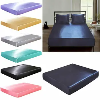 

United States British Size Simulation Silk Bedding Mattress Protective Case Non-slip Bed Cover All Inclusive Sheet With Elastic
