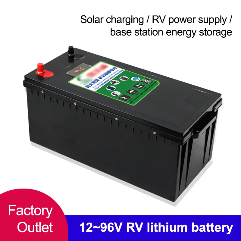 

12V RV LiFePo4 Lithium Battery Large Capacity 100AH 200AH 300AH 400AH 600AH 800AH 1000AH Solar Charging