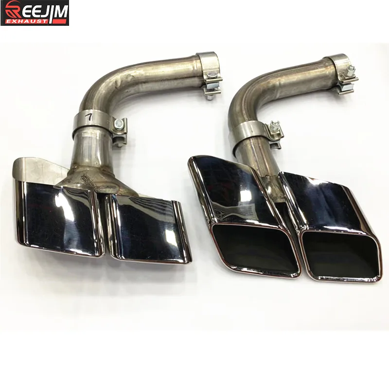

A pair of stainless steel exhaust muffler tip for new 17-18 Audi Q7 modify to SQ7 four square tips silver muffler tail