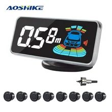 AOSHIKE Car Parking Sensor Automobile Reversing Radar Parktronic 8 Sensors Auto Backing Assistance Voice Buzzer Detector System