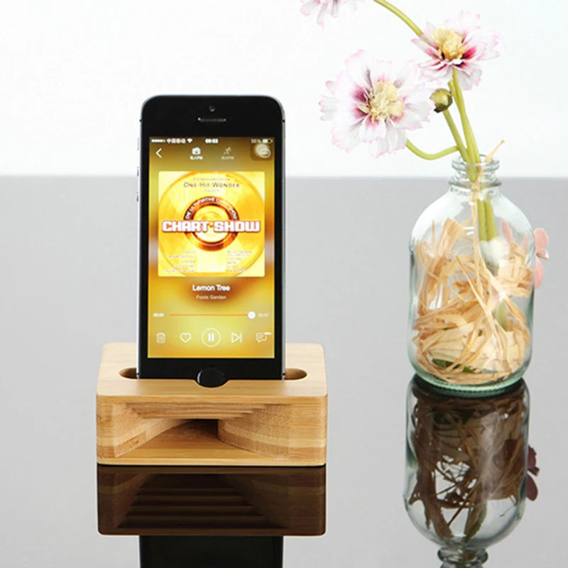 Mobile Phone Speaker Wood Holder Sound Amplifier Bracket Desktop Stand for iPhone Samsung SD998
