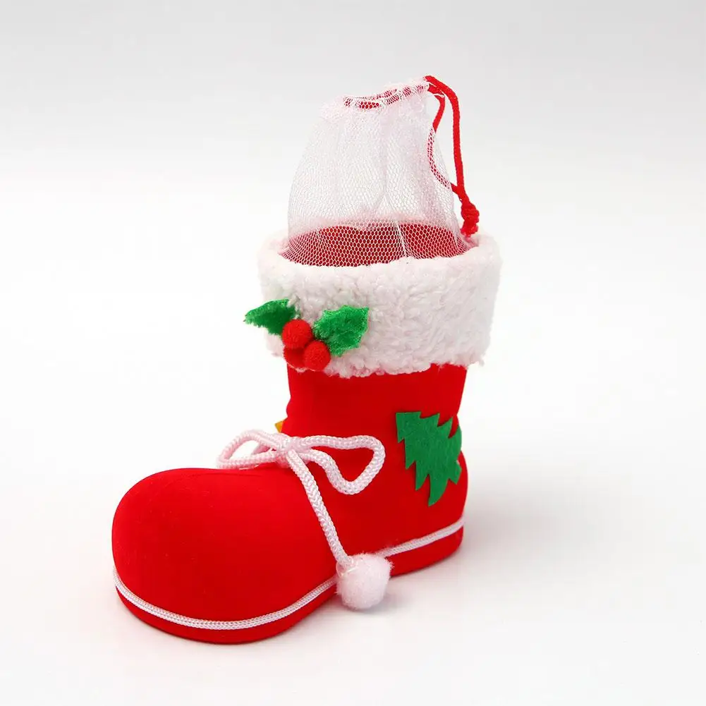 Рождественский красный в форме ботинка мешок конфет Рождественская елка висячие орнамент домашнее украшение Подарочный мешок кулон - Цвет: Medium