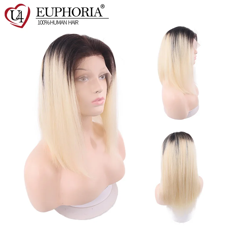 

Ombre Blonde 613 Lace Wig Straight 13X4 Lace Front Human Hair Wigs Brazilian Remy Hair Wig Pre Plucked 150% Density Euphoria