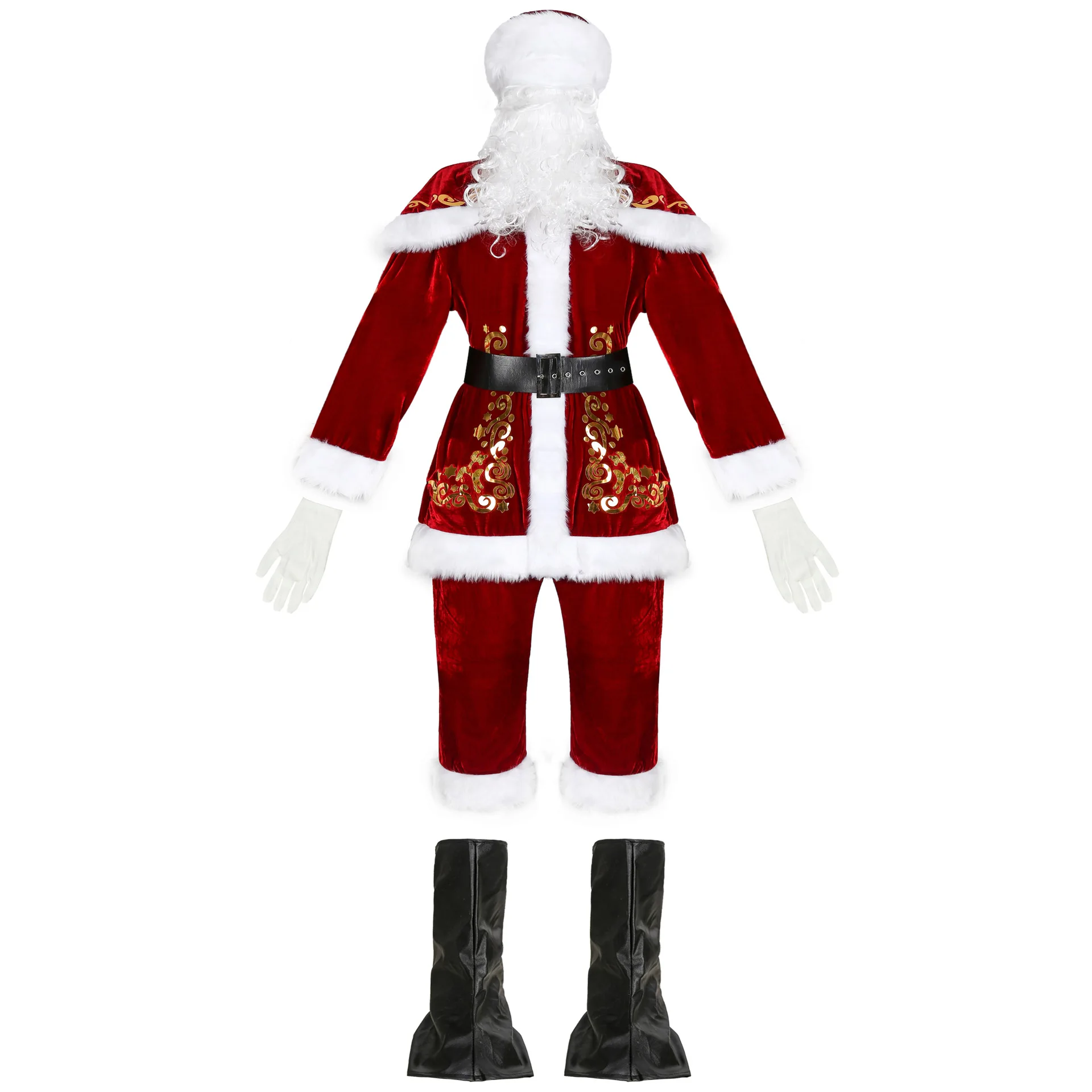 christmas santa claus costume men hat 