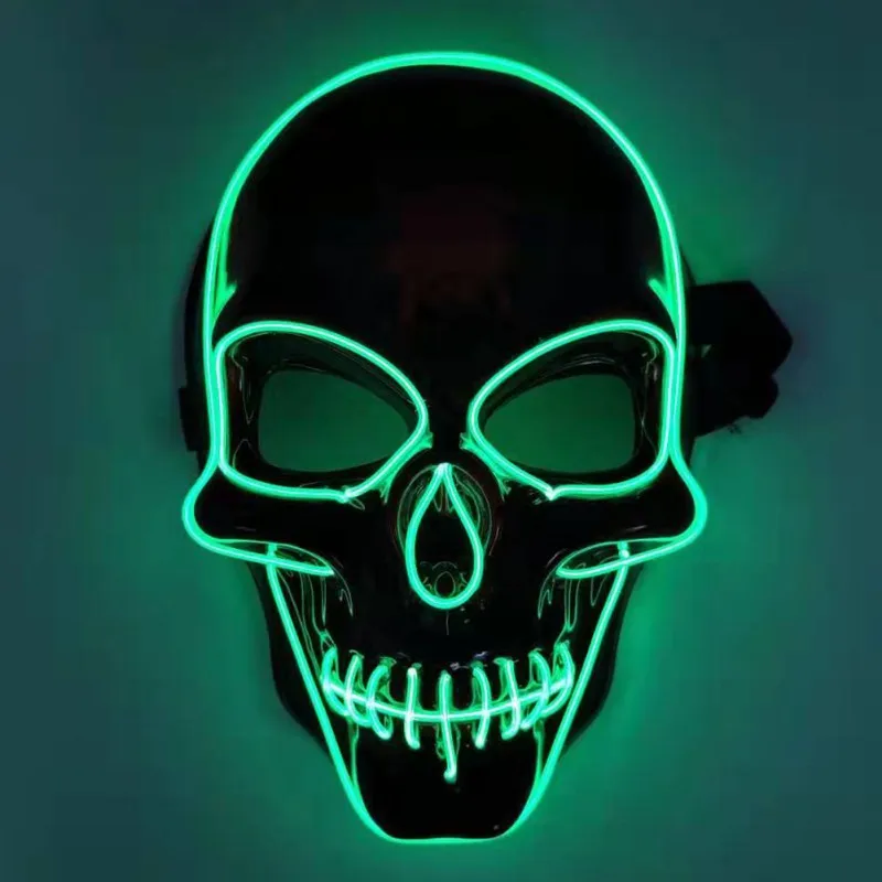 Led Mask Halloween Party Masque Masquerade Masks Neon Mask Light Glow ...