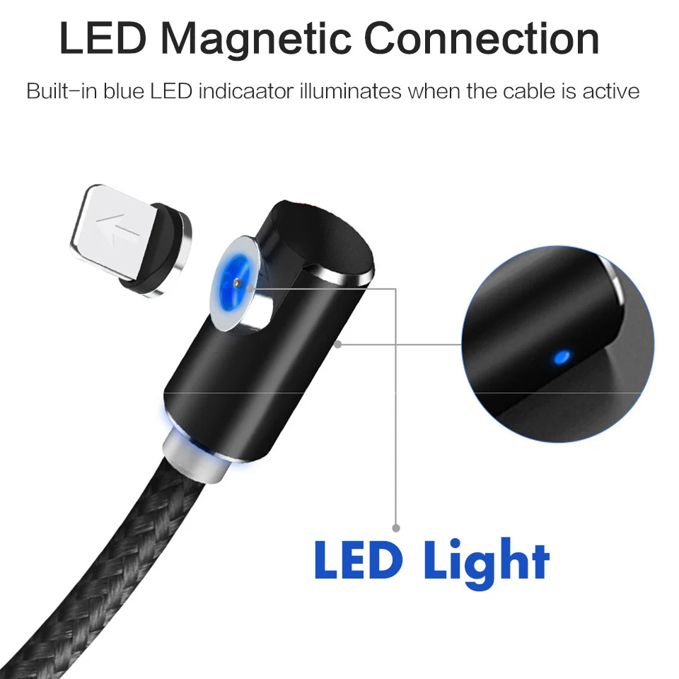 90 градусов локоть Магнитный Micro Usb кабель для samsung Xiaomi LG huawei Быстрая зарядка USB Android мобильный телефон кабель Usb зарядное устройство