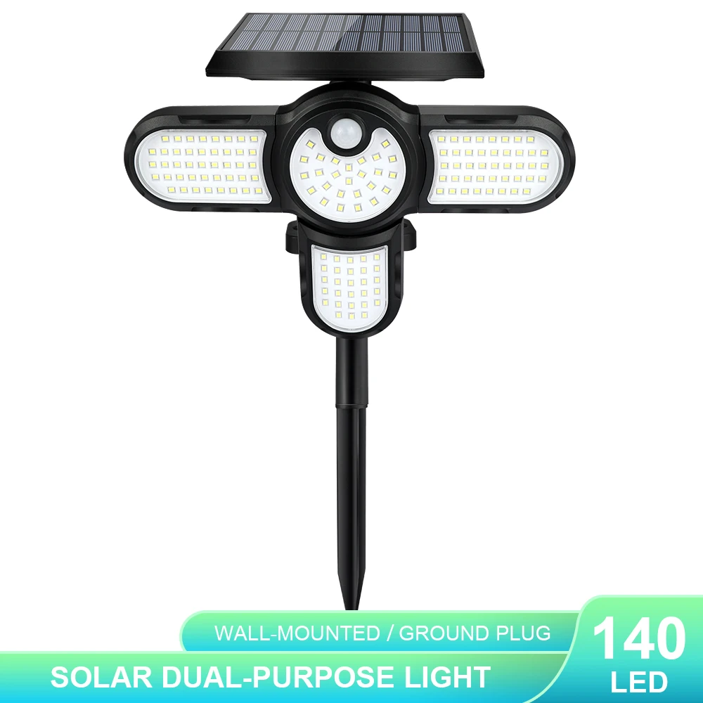 231COB Solar Light Outdoor Wall Lights Multiple Heads PIR Motion Sensor 140/200LED Street Landscape Spotlights Security Lamp solar post cap lights Solar Lamps