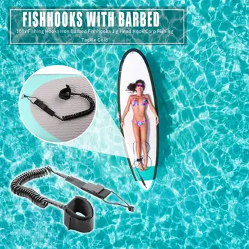 

10ft Coil Surfboard Leash TPU Neoprene Ankle Foot Wire Rope Water Sports Surfing Accessories for Outdoor Surfing 200x150x60mm