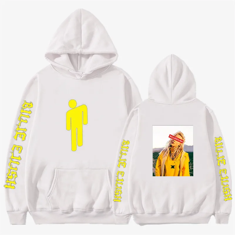 Billie Eilish толстовка с капюшоном с модным принтом толстовки для женщин/мужчин с длинным рукавом толстовки горячая распродажа Повседневная модная уличная одежда Sudadera Hombre - Цвет: 17White