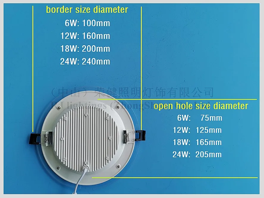 glass aluminum round / square ceiling LED panel lamp light SMD5730 12led 6W / 24led 12W / 36led 18W / 48led 24W  downlight flat panel led lights