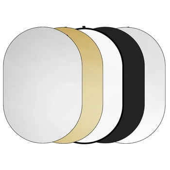 

100 * 150cm Photography Light Reflector 5-in-1(Translucent, Silver, Gold, White, Black) Collapsible Multi-Disc for Studio