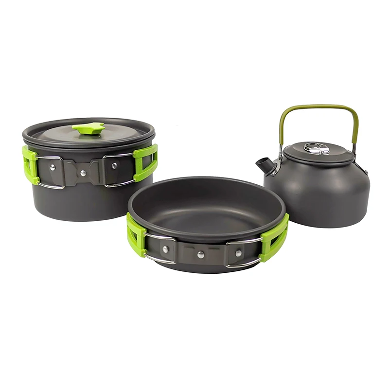 Outdoor Camping Cookware Set Water Kettle Pan Picnic Camping Cookware Cooking Kits for Hiking Picnic Camping Equipement