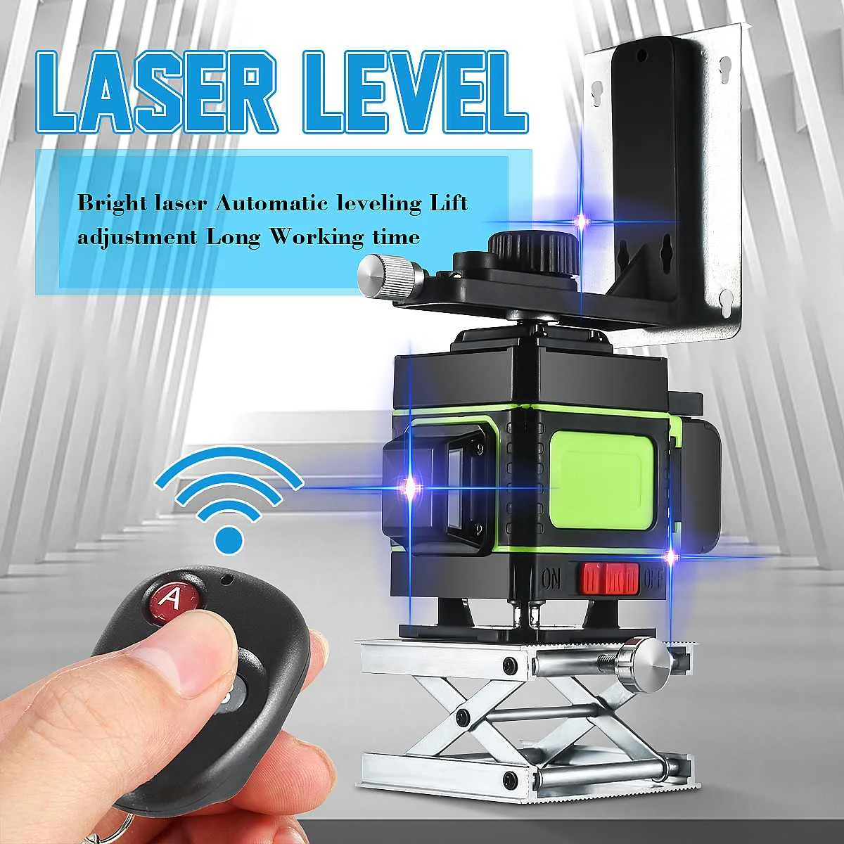 

12 Lines Blue Laser Level 3D Self-Leveling 360 Degree Rotary Horizontal And Vertical Cross Laser Level with Remote Control