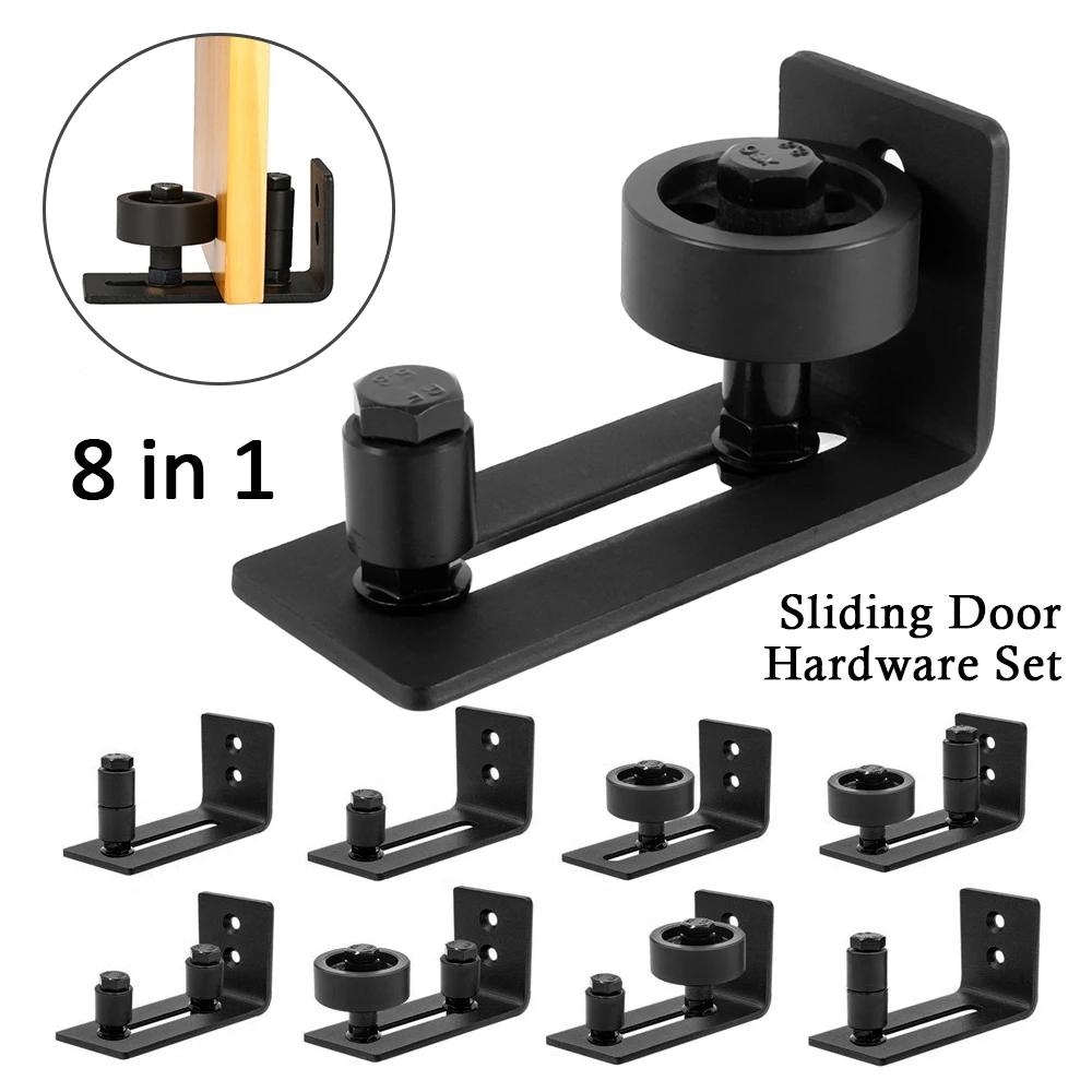 

Barn Door Floor Channel guides Sits Flush to Floor Non-Scratch Wheels Barn Door Adjustable Wall Mount Roller Stay Guide