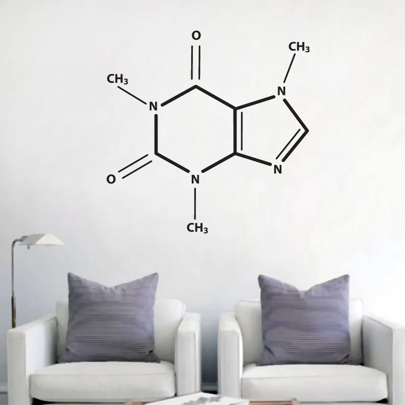Caffeine Molecule Periodic Table Elements Vinyl Wall Decal Learing Art Sticker Chemistry School Class Room Decoration | Дом и сад