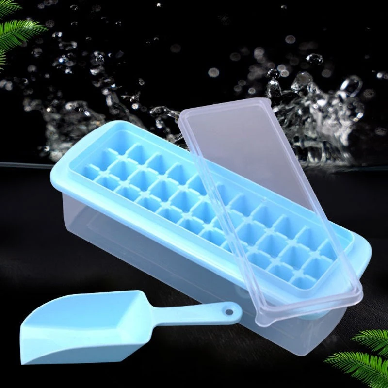 1Pcs DIY Ice Cream Plastic Mold Food Box Grid Tray With Shovel Maker Lid Creative Kitchen Accessories | Дом и сад