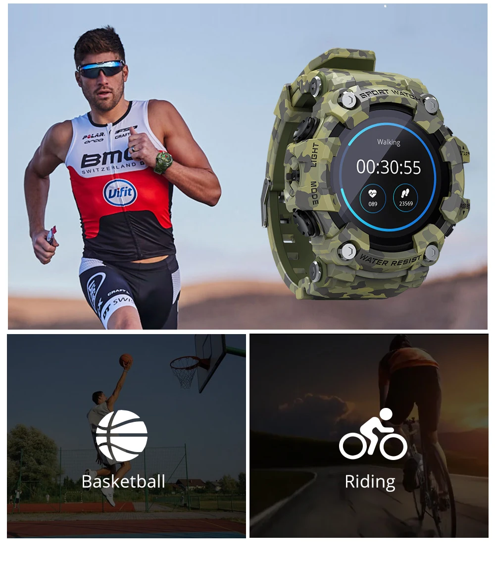 Fitness Tracker Bluetooth Smart Watch Heart Rate Monitor multi-sports mode ip68 Waterproof outdoor use phone Watch for Android