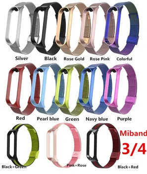 

30PCS Strap for Mi Band 4 3 Strap Metal Stainless Steel For Mi Band 4 3 Strap Compatible Bracelet for Miband 4 3 Wristbands