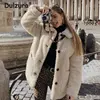 2022 Winter Thicken Warm Teddy Fur Jacket Coat Women Casual Fashion Lamb Faux Fur Overcoat Fluffy Cozy Loose Outerwear Female ► Photo 1/6