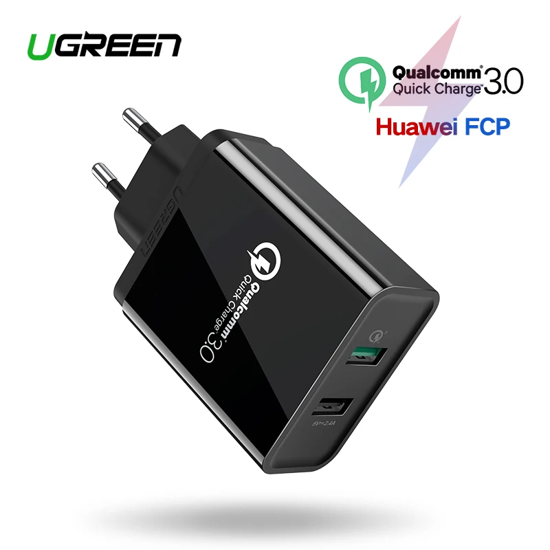 Дешево Ugreen Зарядное Устройство font b USB b font Qualcomm Быстрая Зарядка 3.0 30 Вт Быстрый Мобильный Телефон Зарядное Устройство (Быстрая Зарядка 2.0 Совместимый) для ...