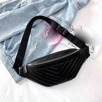 

Women'sStriped Leather Pocket Waist Bag Solid Outdoor Leather Bag Simple Stylish Multifunctional Diagonal Chest Bag Shoulder Bag