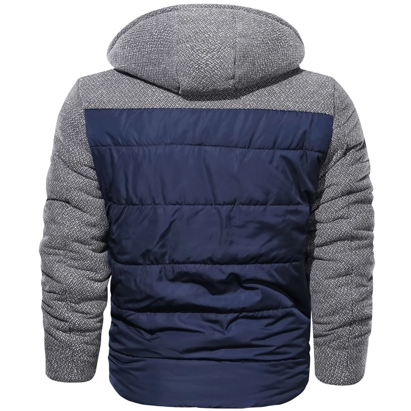 Новая зимняя куртка мужская повседневная верхняя одежда ягненка с капюшоном утепленные парки мужские s Модные Лоскутные дизайнерские