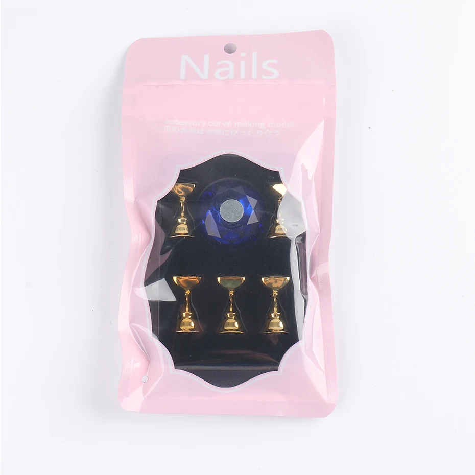 1PC Magnetic Nail Holder + 5 Tips Display Stand