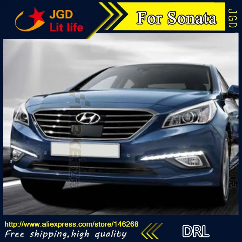 Бесплатная доставка! 12V 6000k светодиодный DRL Дневной Бег светильник для Hyundai Sonata 2015
