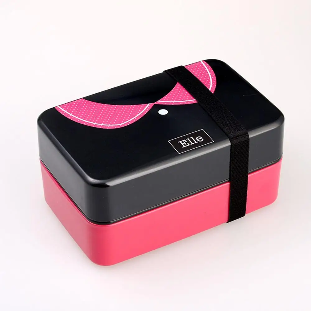

Dual-Layer Lunch Box Storage Microwaveoven Eco-Friendly Bento Box School Tie Mini Kitchen Accessories Plastic Lunch Box
