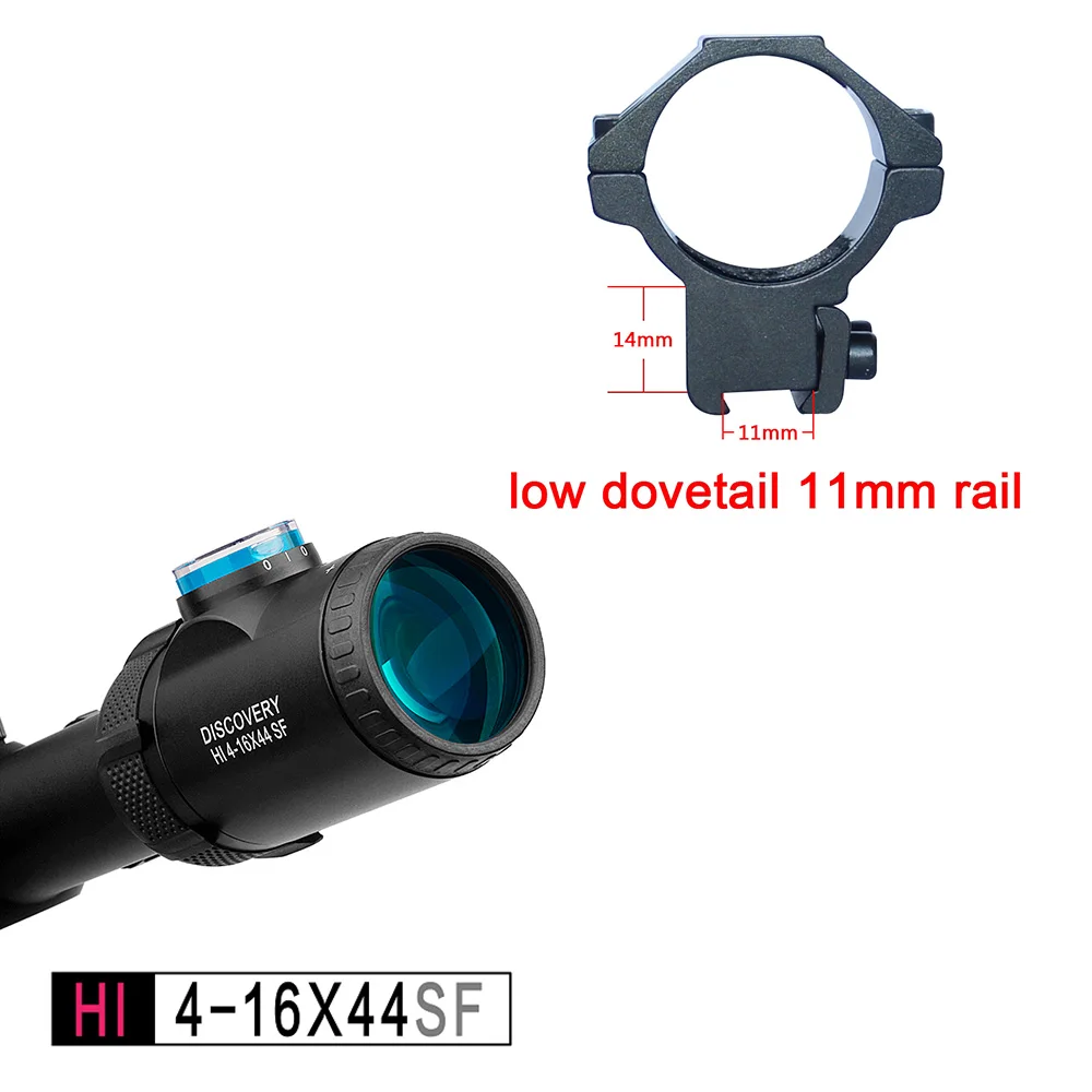 Дискавери оптический прицел HI 4-16X44 SFIR HK Сетка прицел с полуmil-DOT Сетка с подсветкой R& G Лучший для охоты - Цвет: low dovetail 11mm