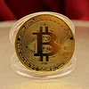 Physical Metal Antique Imitation Silver Coins BIT Coin Art Collection Gold Plated Physical Bitcoins Bitcoin BTC with Case Gifts ► Photo 1/6
