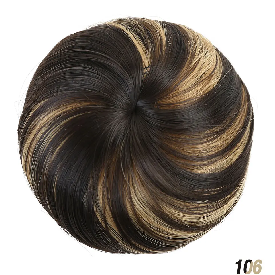 Allaosify10 цветов пучок волос шиньон синтетический пончик ролик шиньон Высокая температура волокна волос пучок покрытие для женщин - Цвет: 106