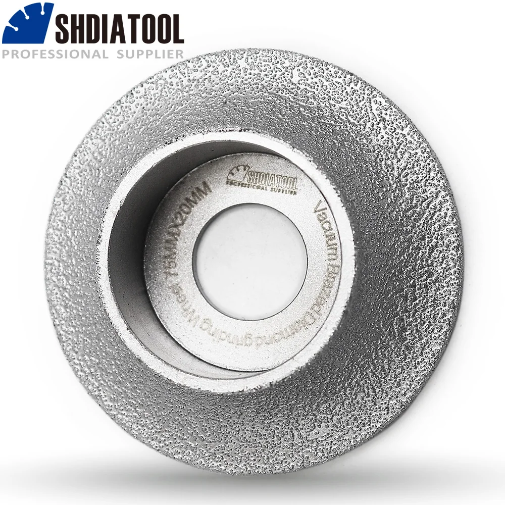 SHDIATOOL Dia75mmX20mm Profile Wheel For Demi-bullnose Edge, Vacuum Brazed Diamond Grinding Wheel