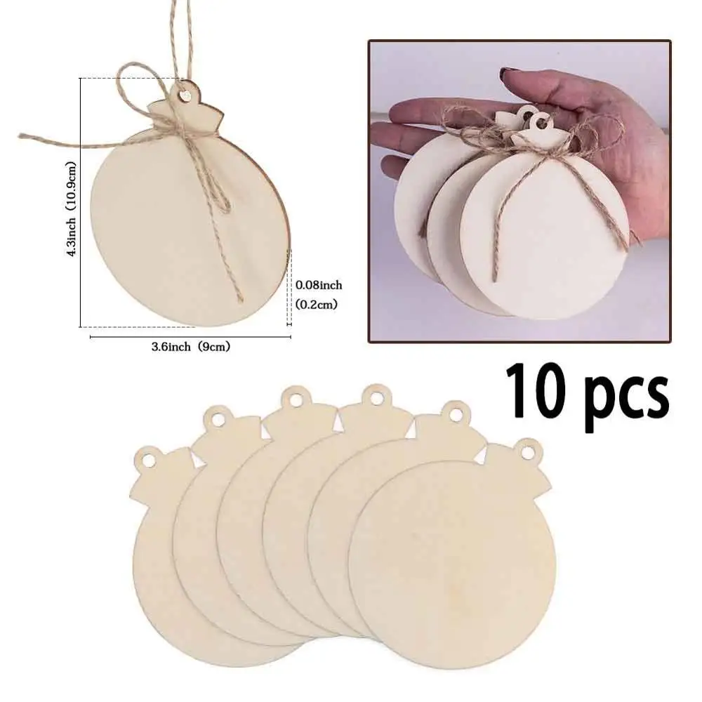 OurWarm 5 шт. деревянные поделки, украшения для рождественской елки, Санта-Клаус, снеговик, лось, подвеска, украшение для рождественской вечеринки, год - Цвет: 10pcs