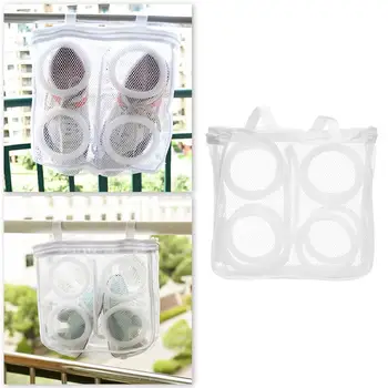 

White Mesh Laundry Bag Dirty Shoes Bra Protect Washing Storage Dry Bag Hanging Sneaker Home Bag H0O0