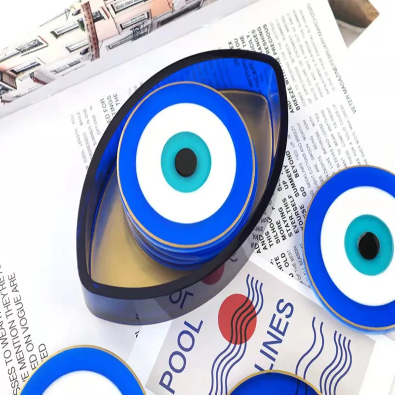 Nazar Jealous Eyes Coaster Epoxy Silicone Mold DIY Epoxy Casting Kit Blue Eyes Home Decoration Pendant Resin Accessories Tool