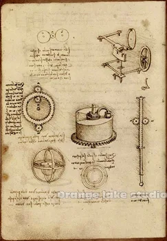 

Da Vinci manuscript Vintage Gears Painting Pure cotton Canvas Wall Art Picture Home Decoration Living Room Canvas Print 30x40CM