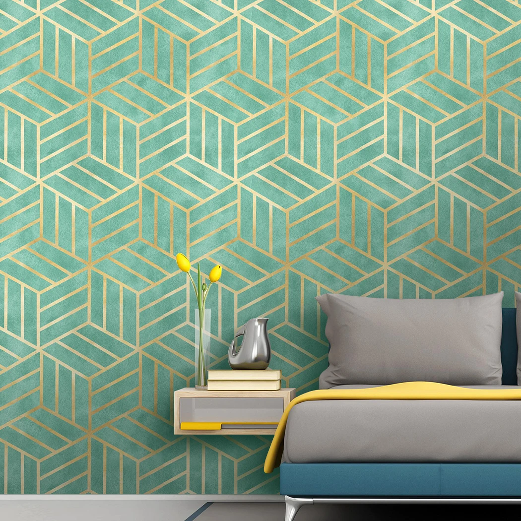 hexagono casca vara papel de parede 02