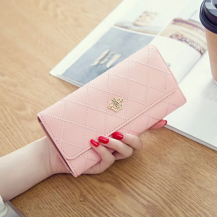 pink Роскошные Брендовые женские кошельки, Длинные кошельки на молнии, модный кошелек с застежкой, дизайнерский клатч, Женский кошелек для денег, кредитный держатель для карт - Цвет: pink