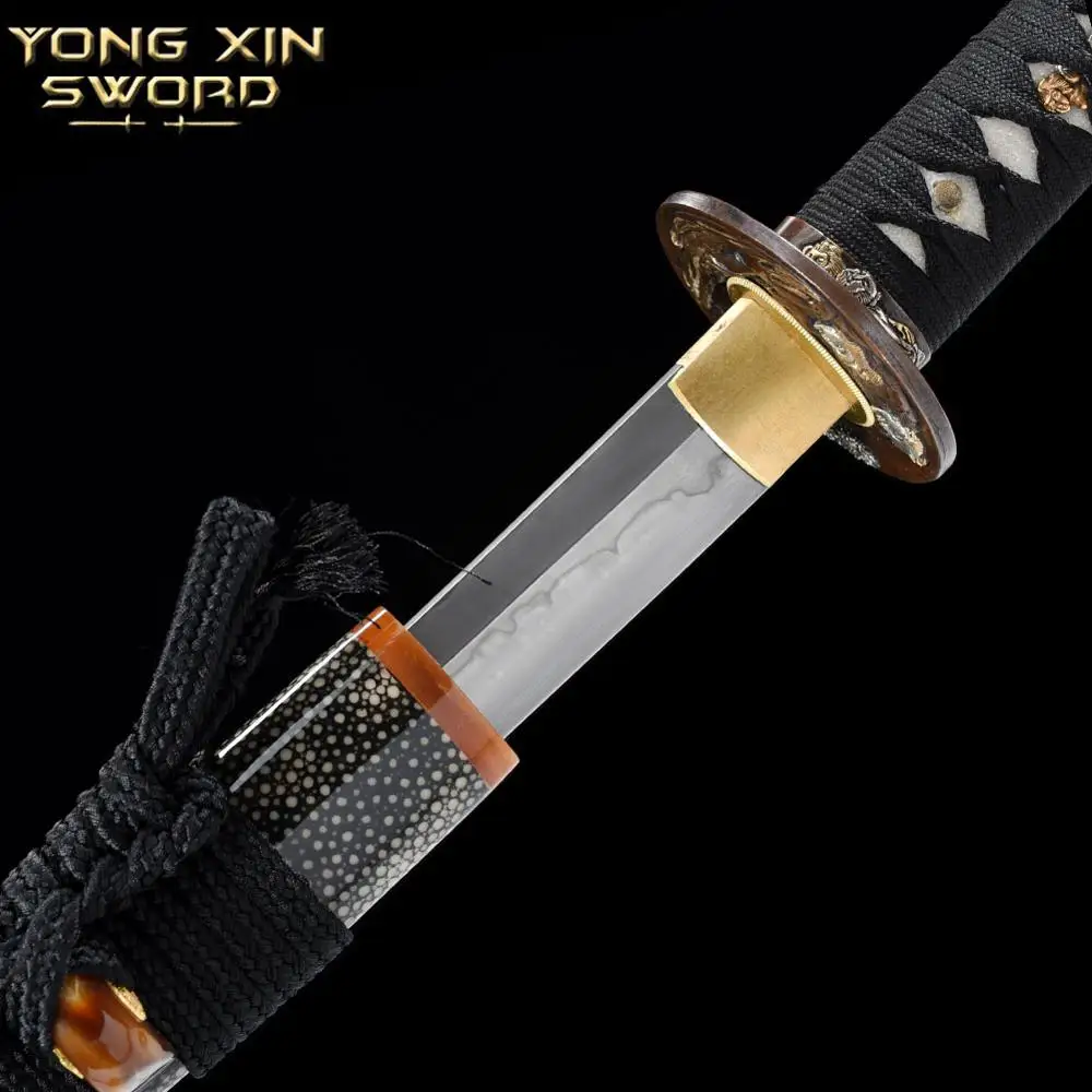 Home Decoration T10 clay burned edge Japan Katana Sword Handmade Alloy fittings Plum scabbard Beautiful samurai sword Combat pr